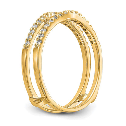14K Gelbgold Diamant-Ring-Guard mit echten Diamanten