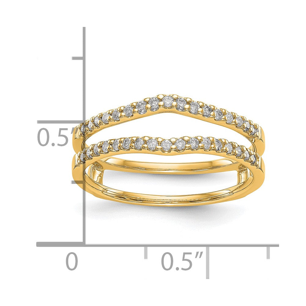 14K Gelbgold Diamant-Ring-Guard mit echten Diamanten