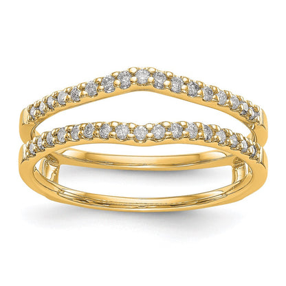 14K Gelbgold Diamant-Ring-Guard mit echten Diamanten