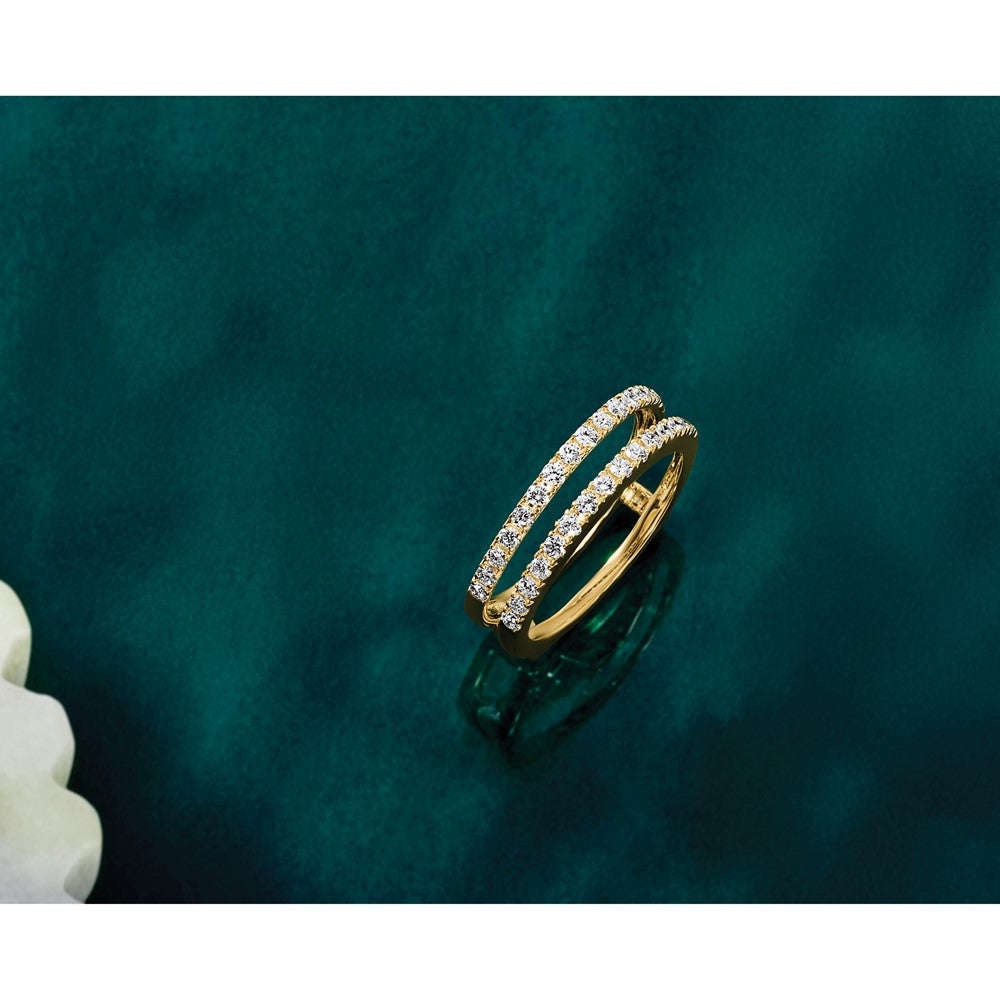 14K Gelbgold Ring Guard mit 0,5 ct. Laborgezüchteten Diamanten, VS/SI+ G+