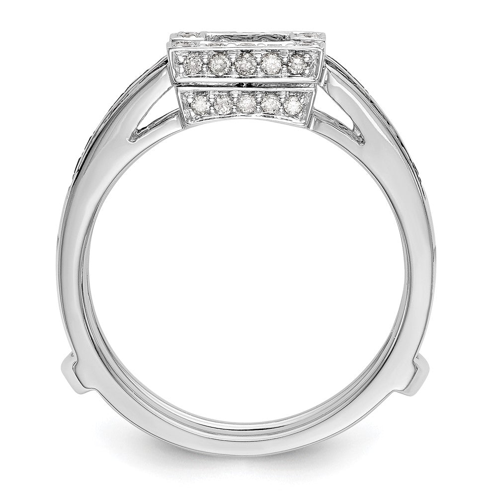 14K Weißgold Ring mit schwarzen und weißen natürlichen Diamanten