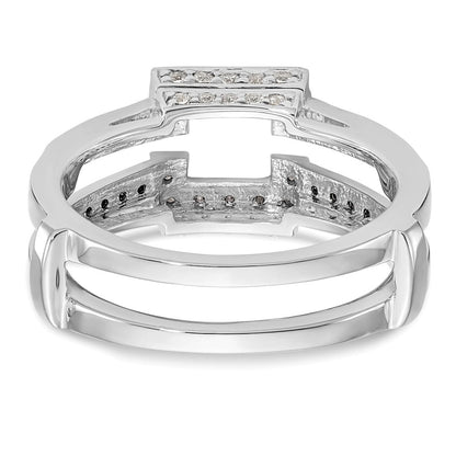 14K Weißgold Ring mit schwarzen und weißen natürlichen Diamanten