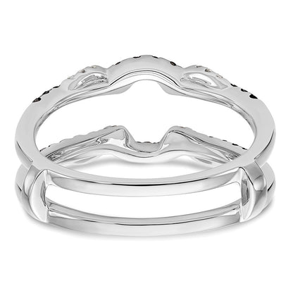 14K Weißgold Ehering mit schwarzen und weißen natürlichen Diamanten