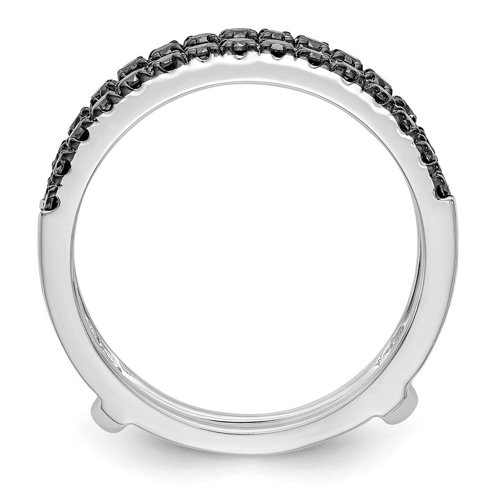 14K Weißgold Ehering mit schwarzen natürlichen Diamanten, 0,5 ct. Gesamtgewicht