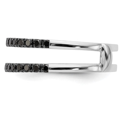 14K Weißgold Ehering mit schwarzen natürlichen Diamanten, 0,5 ct. Gesamtgewicht