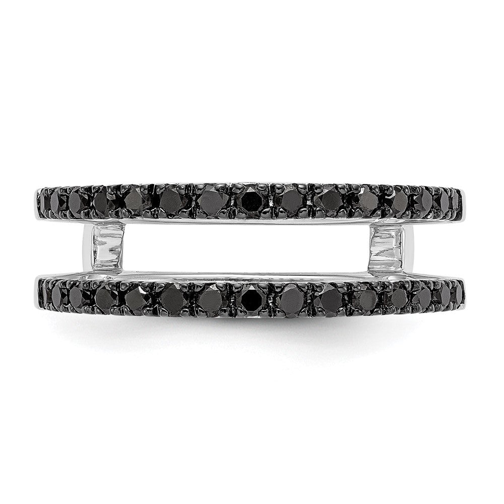 14K Weißgold Ehering mit schwarzen natürlichen Diamanten, 0,5 ct. Gesamtgewicht