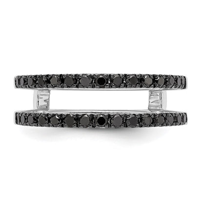 14K Weißgold Ehering mit schwarzen natürlichen Diamanten, 0,5 ct. Gesamtgewicht