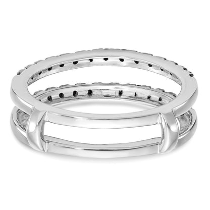 14K Weißgold Ehering mit schwarzen natürlichen Diamanten, 0,5 ct. Gesamtgewicht