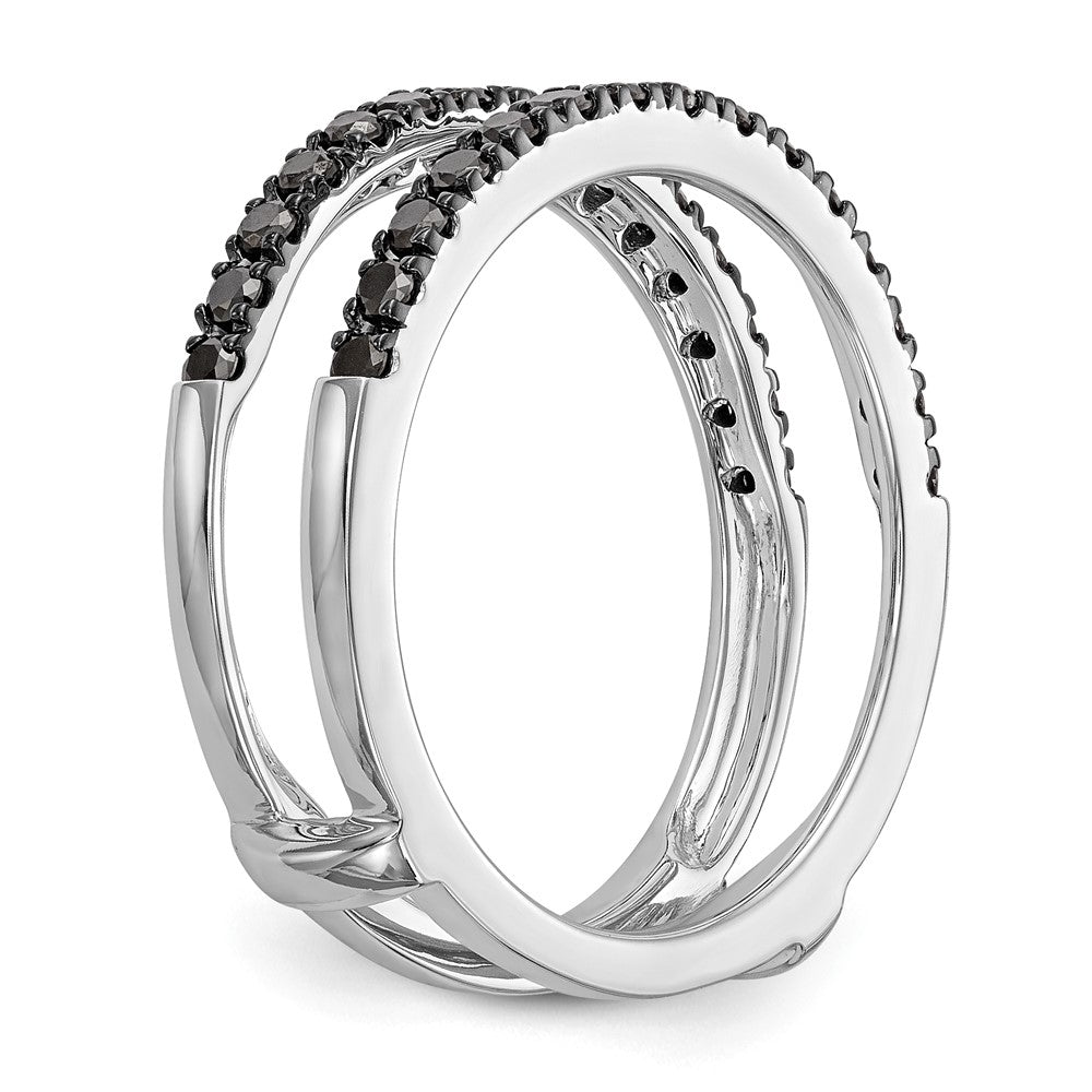 14K Weißgold Ehering mit schwarzen natürlichen Diamanten, 0,5 ct. Gesamtgewicht