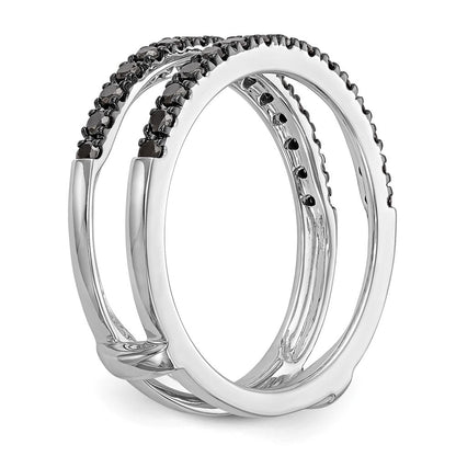 14K Weißgold Ehering mit schwarzen natürlichen Diamanten, 0,5 ct. Gesamtgewicht