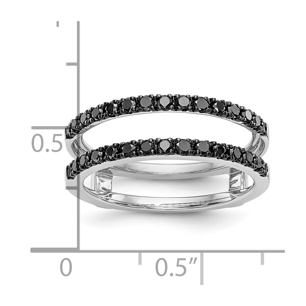 14K Weißgold Ehering mit schwarzen natürlichen Diamanten, 0,5 ct. Gesamtgewicht