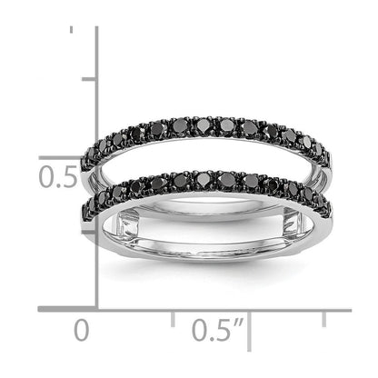 14K Weißgold Ehering mit schwarzen natürlichen Diamanten, 0,5 ct. Gesamtgewicht