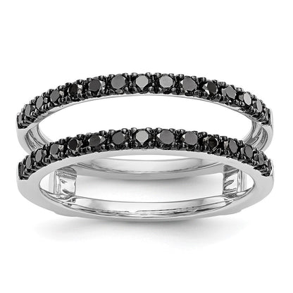 14K Weißgold Ehering mit schwarzen natürlichen Diamanten, 0,5 ct. Gesamtgewicht