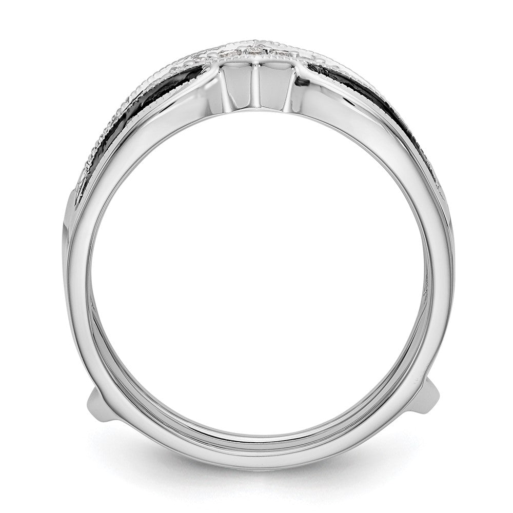 14K Weißgold Ring mit schwarzen und weißen natürlichen Diamanten, Fashion