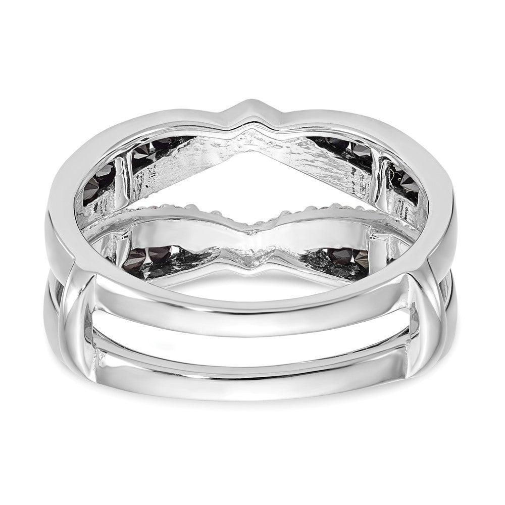 14K Weißgold Ring mit schwarzen und weißen natürlichen Diamanten, Fashion