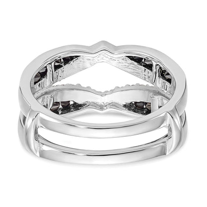 14K Weißgold Ring mit schwarzen und weißen natürlichen Diamanten, Fashion