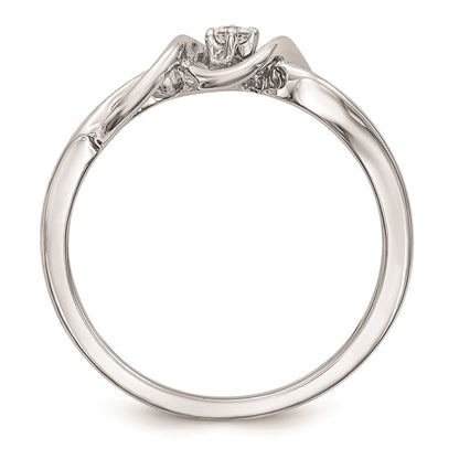 585 Weißgold Verlobungsring mit natürlichem Diamant 0,04 ct, rund, rhodiniert, poliert