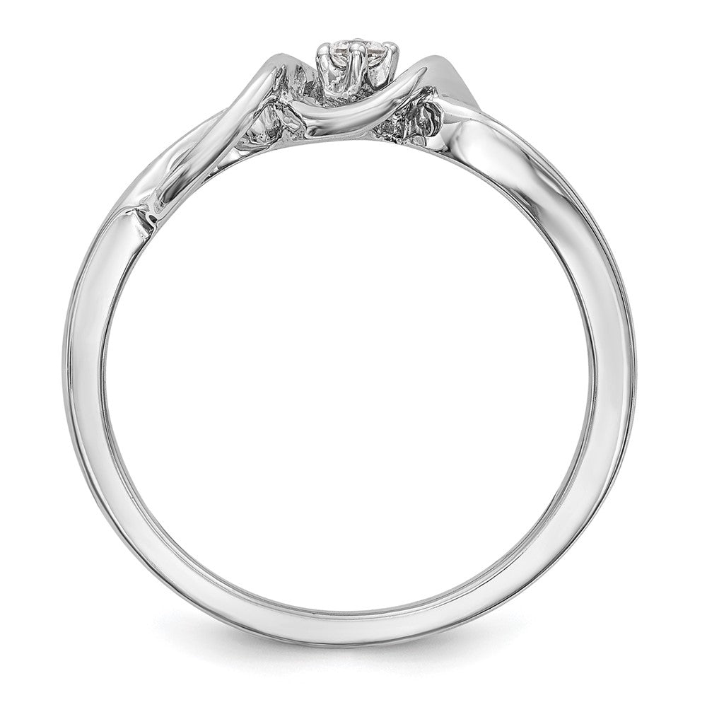 14K Weißgold First Versprechen 1/20 Karat Rund Diamant Komplett Versprechen/ Verlobungsring