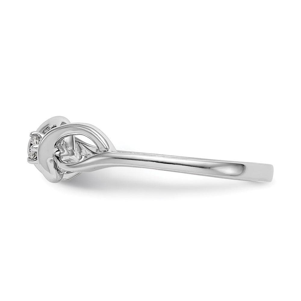 14K Weißgold First Versprechen 1/20 Karat Rund Diamant Komplett Versprechen/ Verlobungsring