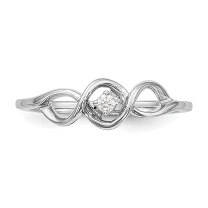 14K Weißgold First Versprechen 1/20 Karat Rund Diamant Komplett Versprechen/ Verlobungsring