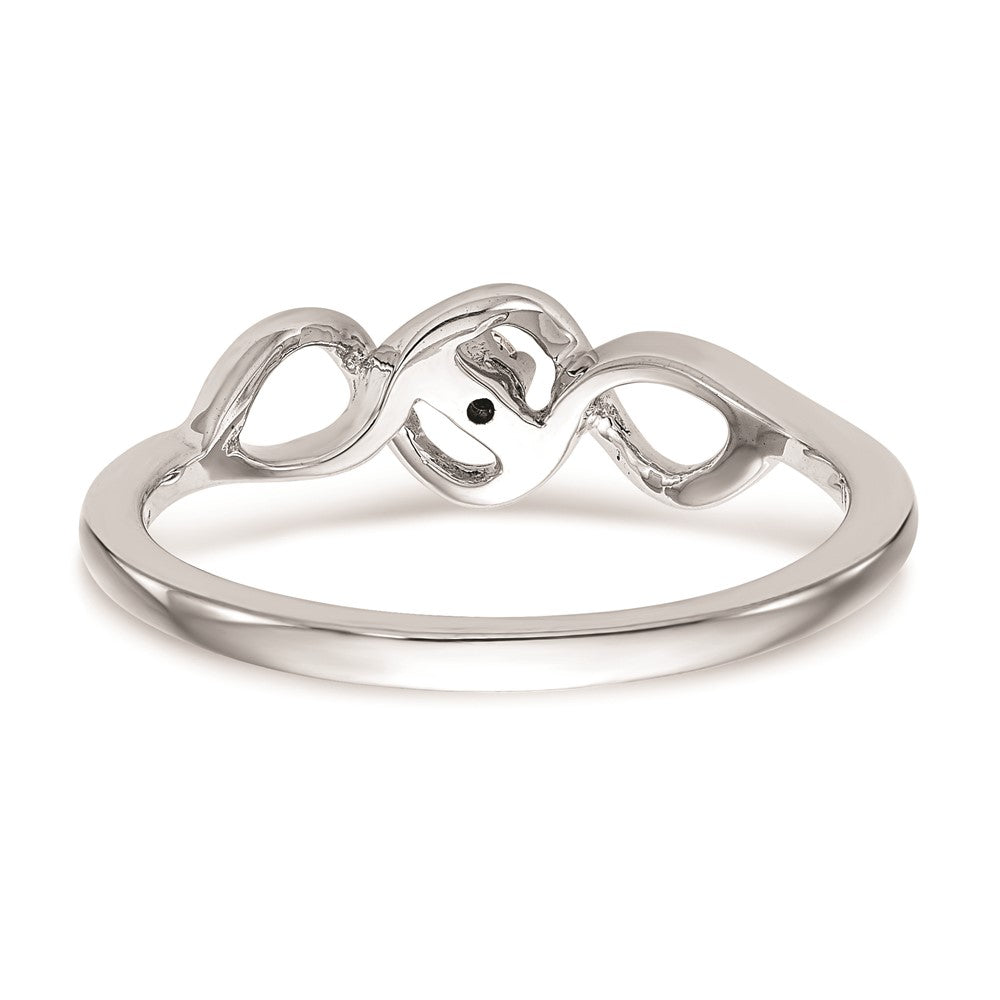 585 Weißgold Verlobungsring mit natürlichem Diamant 0,04 ct, rund, rhodiniert, poliert