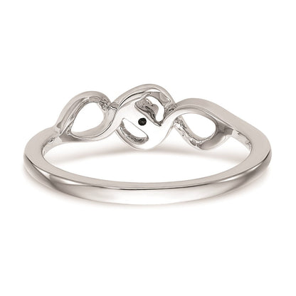 585 Weißgold Verlobungsring mit natürlichem Diamant 0,04 ct, rund, rhodiniert, poliert
