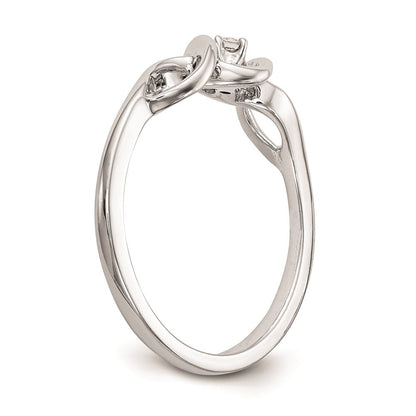 585 Weißgold Verlobungsring mit natürlichem Diamant 0,04 ct, rund, rhodiniert, poliert
