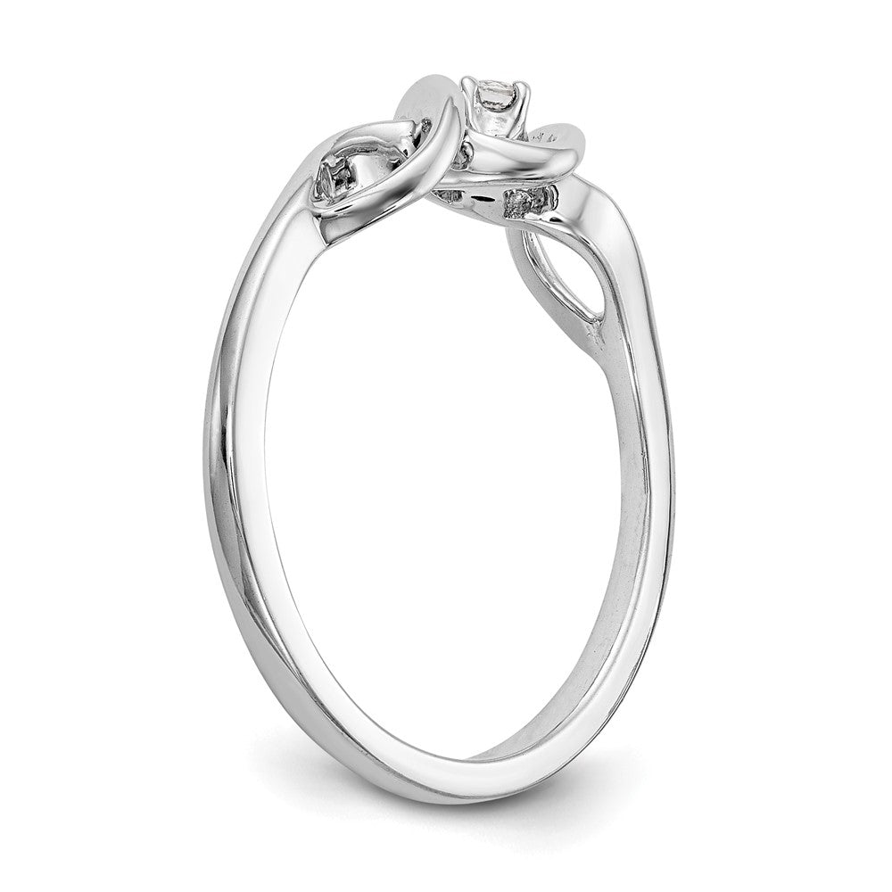 14K Weißgold First Versprechen 1/20 Karat Rund Diamant Komplett Versprechen/ Verlobungsring