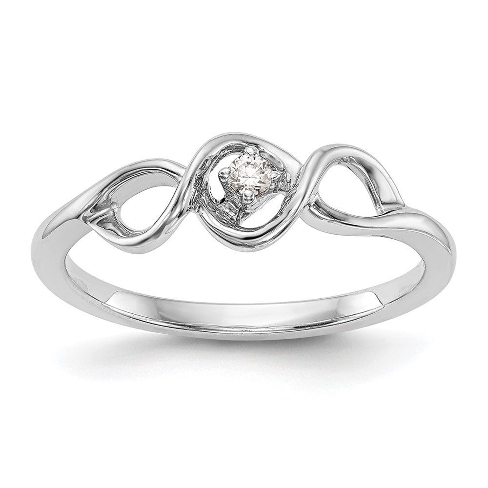 14K Weißgold First Versprechen 1/20 Karat Rund Diamant Komplett Versprechen/ Verlobungsring