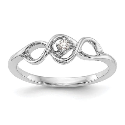 14K Weißgold First Versprechen 1/20 Karat Rund Diamant Komplett Versprechen/ Verlobungsring