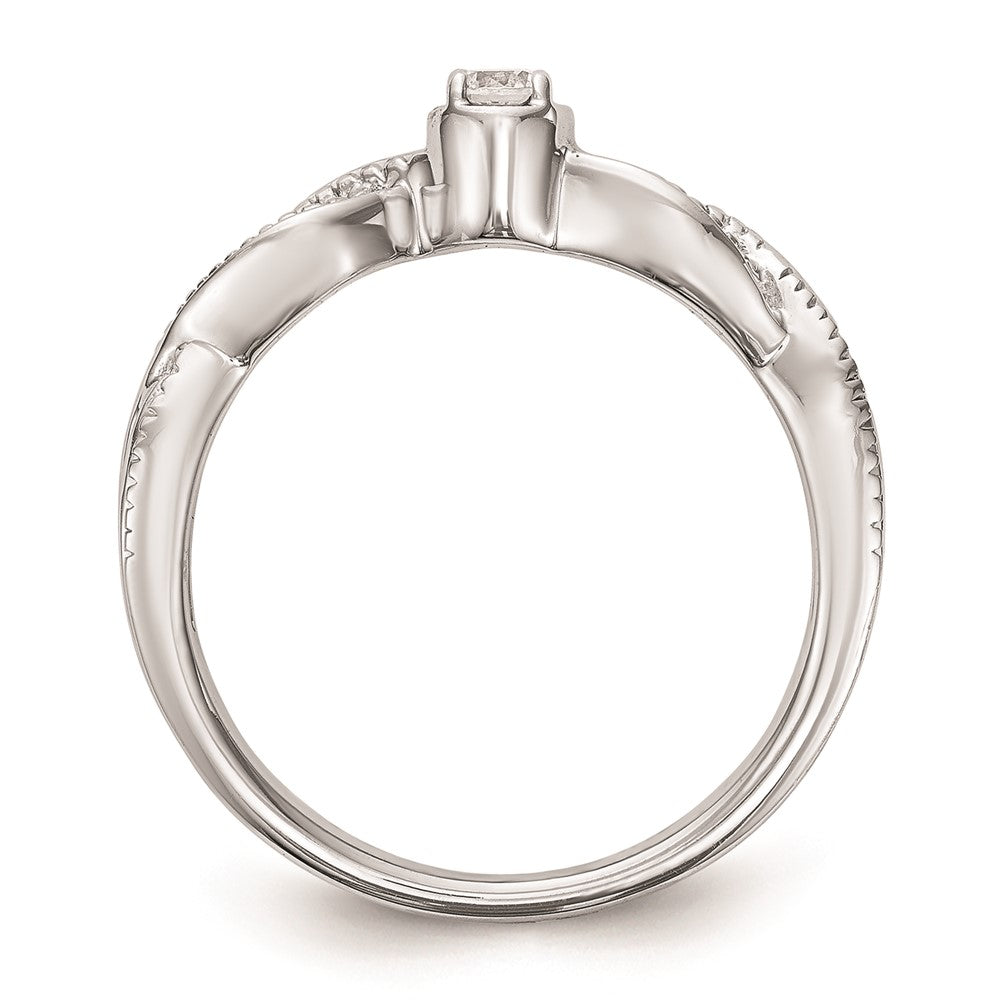 14K Weißgold Verlobungsring mit natürlichen Diamanten