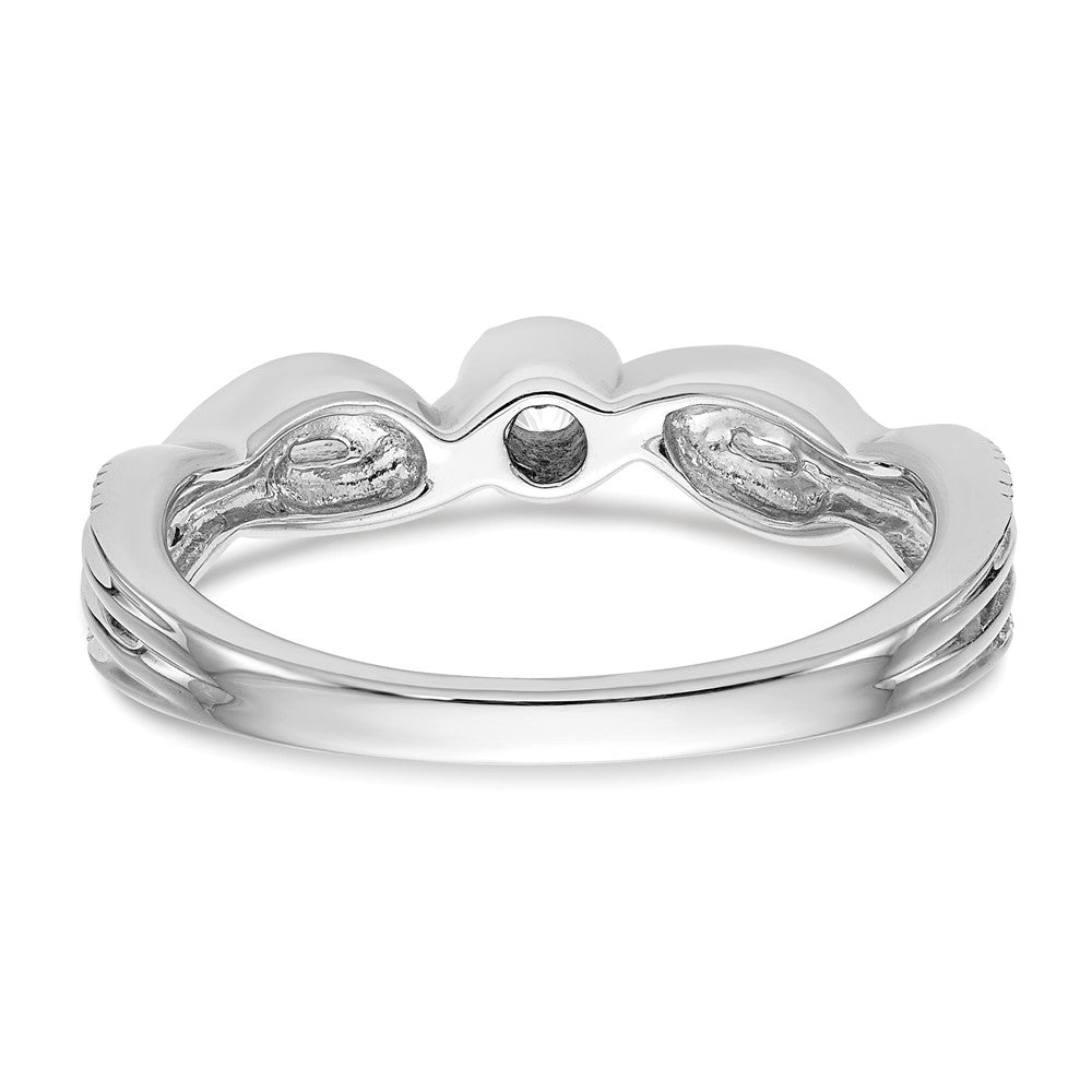 14K Weißgold First Versprechen Kreuz 1/10 Karat Rund Diamant Komplett Versprechen/ Verlobungsring