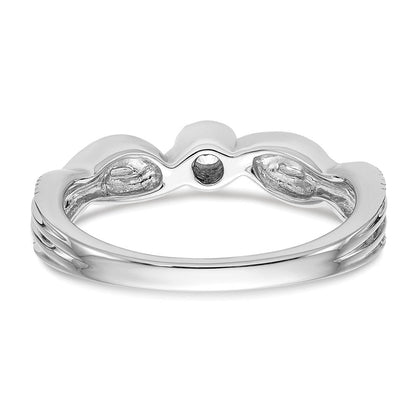 14K Weißgold First Versprechen Kreuz 1/10 Karat Rund Diamant Komplett Versprechen/ Verlobungsring