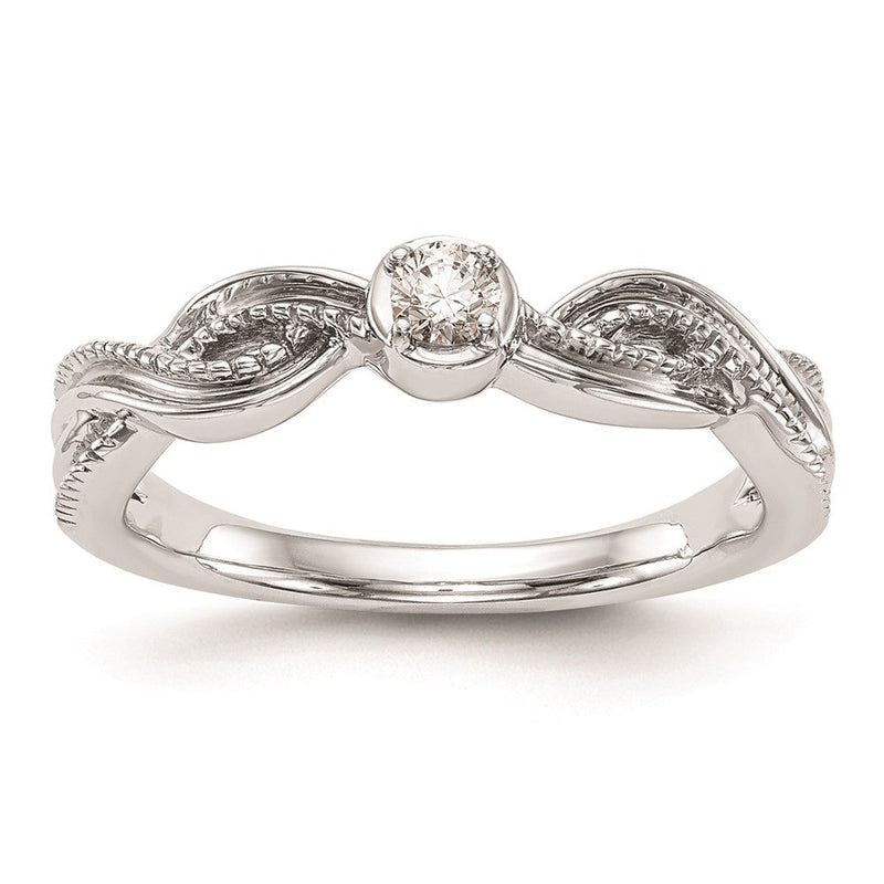 14K Weißgold Verlobungsring mit natürlichen Diamanten