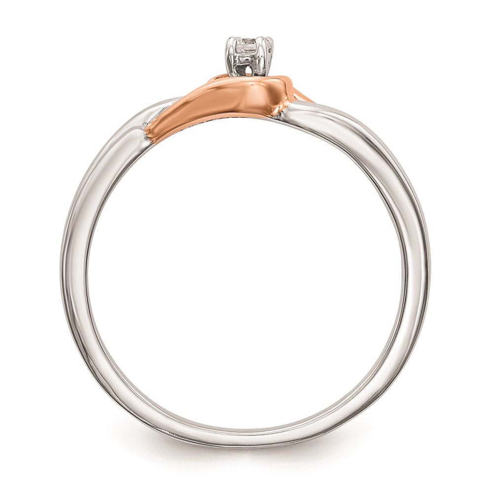 14K Weißgold & Roségold Verlobungsring mit natürlichen Diamanten