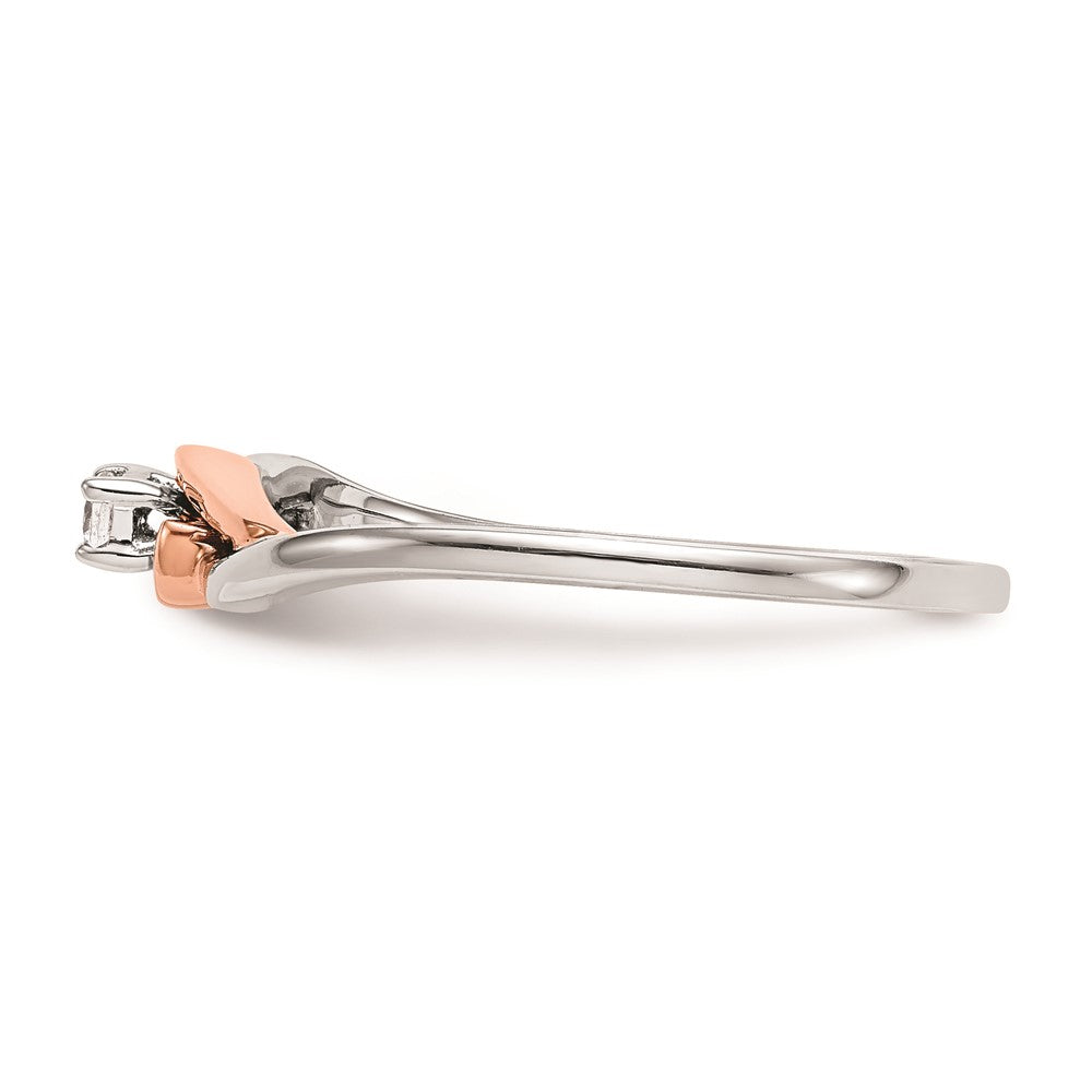 14K Weißgold & Roségold Verlobungsring mit natürlichen Diamanten