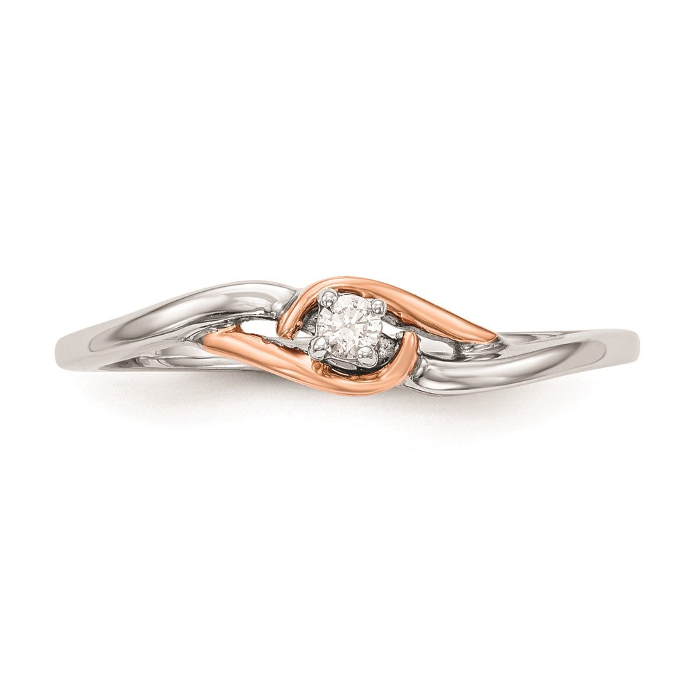 14K Weißgold & Roségold Verlobungsring mit natürlichen Diamanten