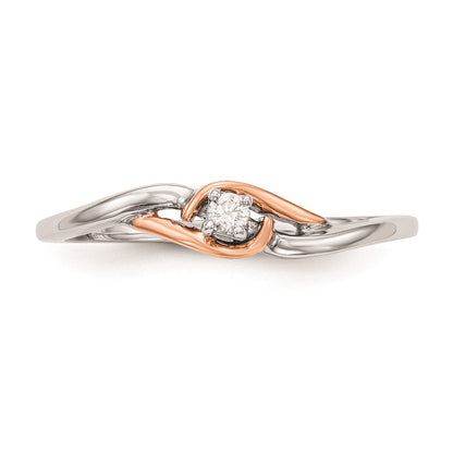 14K Weißgold & Roségold Verlobungsring mit natürlichen Diamanten