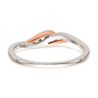 14K Weißgold & Roségold Verlobungsring mit natürlichen Diamanten