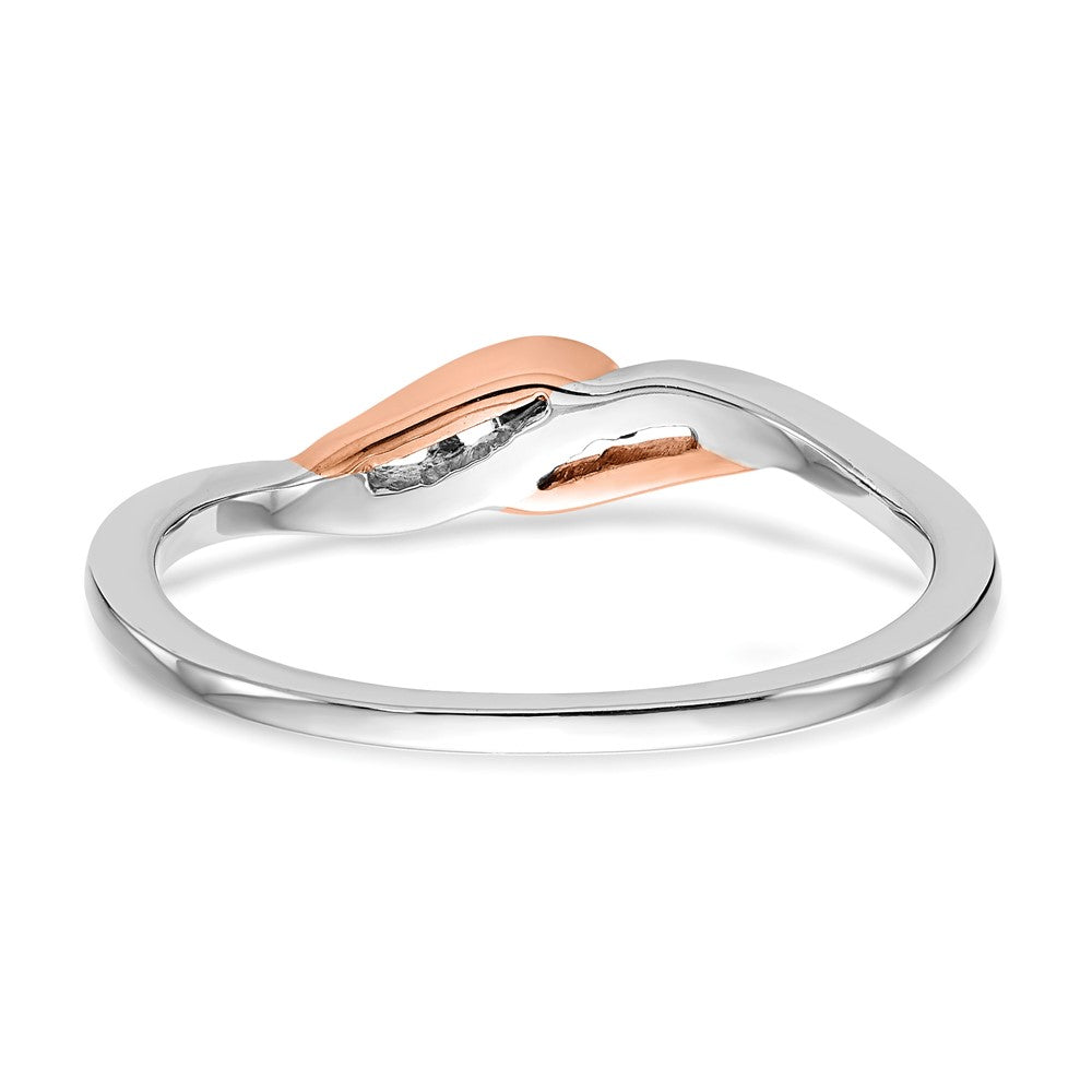 14K Bicolor First Versprechen Weiß und Roségold 1/20 Karat Rund Diamant Komplett Versprechen/ Verlobungsring