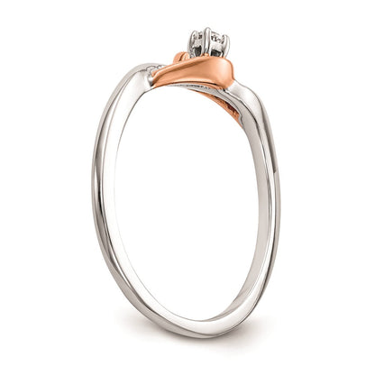 14K Weißgold & Roségold Verlobungsring mit natürlichen Diamanten