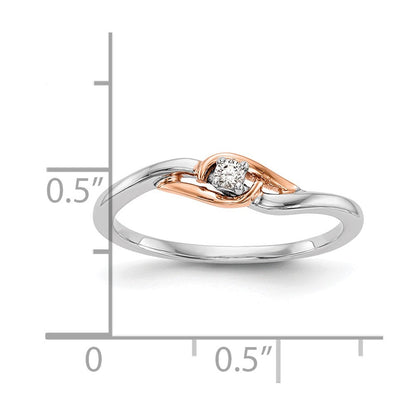 14K Weißgold & Roségold Verlobungsring mit natürlichen Diamanten