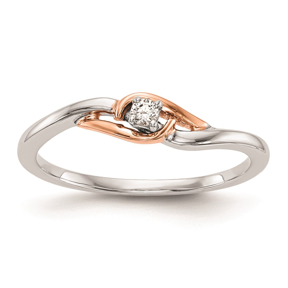 14K Weißgold & Roségold Verlobungsring mit natürlichen Diamanten