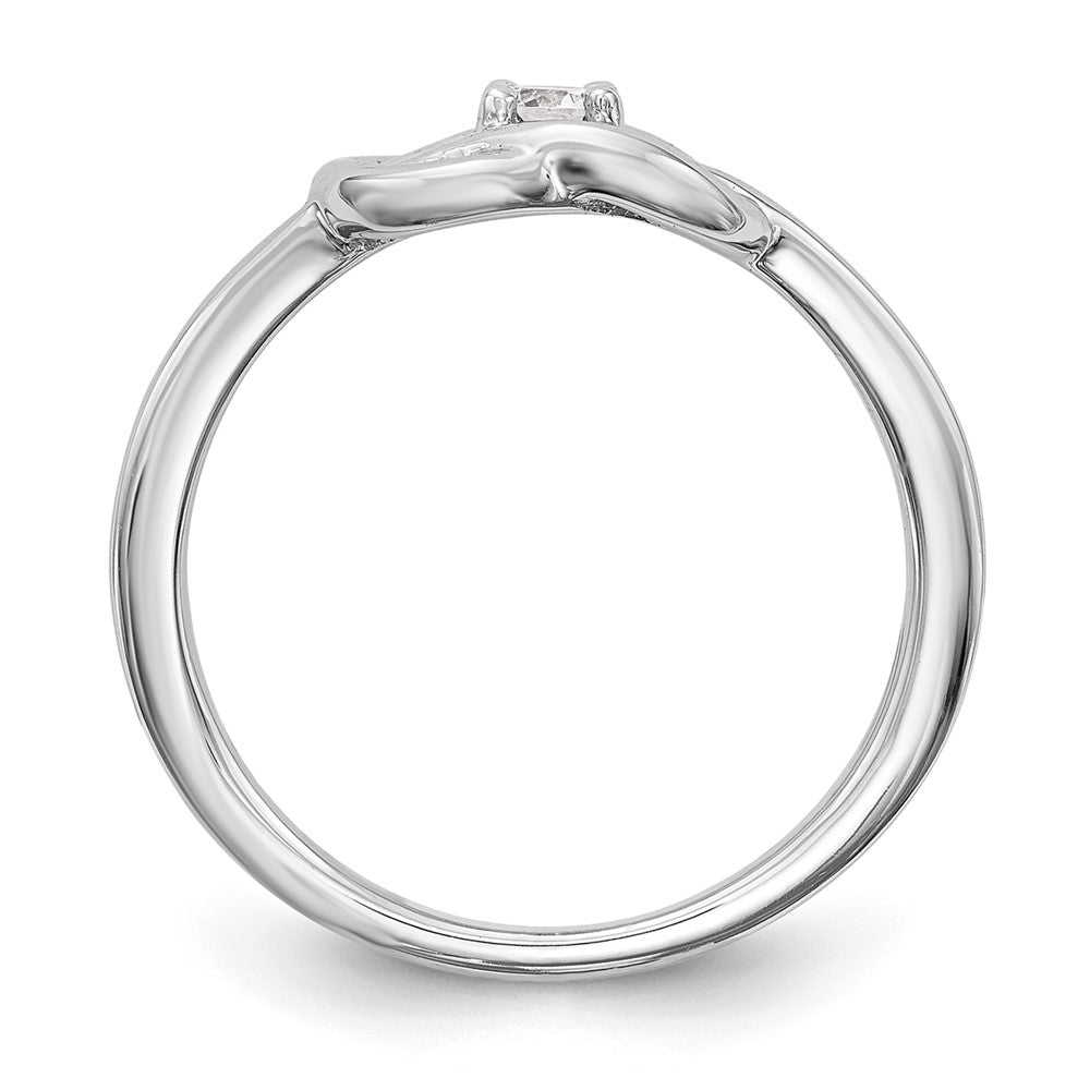 14K Weißgold First Versprechen Liebe Knoten 1/8 Karat Rund Diamant Komplett Versprechen/ Verlobungsring