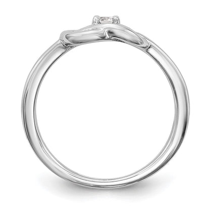 14K Weißgold First Versprechen Liebe Knoten 1/8 Karat Rund Diamant Komplett Versprechen/ Verlobungsring