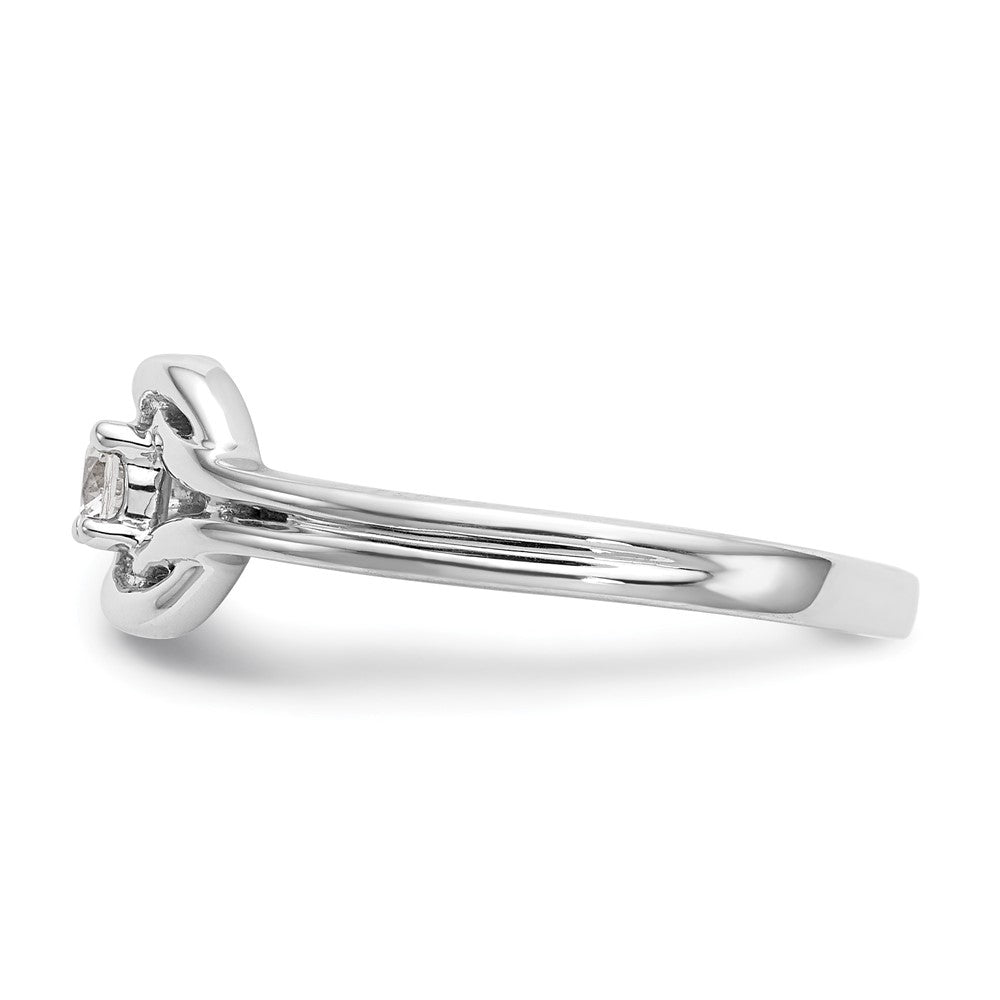 14K Weißgold First Versprechen Liebe Knoten 1/8 Karat Rund Diamant Komplett Versprechen/ Verlobungsring