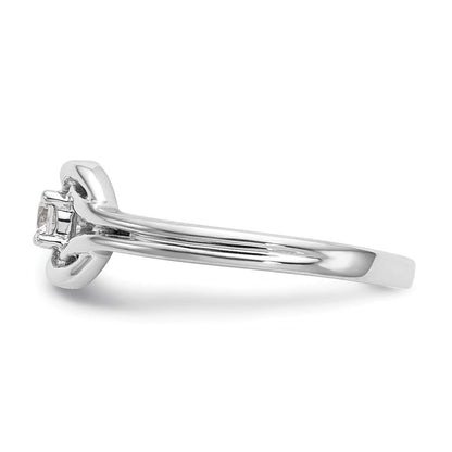 14K Weißgold First Versprechen Liebe Knoten 1/8 Karat Rund Diamant Komplett Versprechen/ Verlobungsring