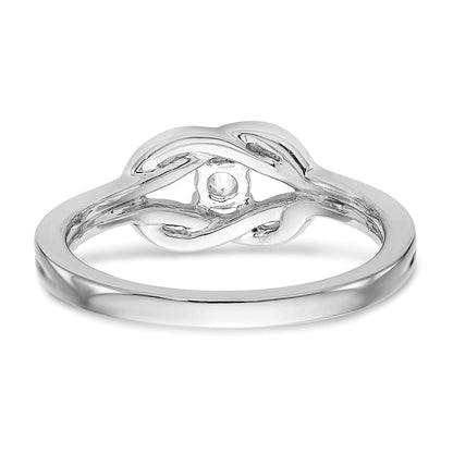 14K Weißgold First Versprechen Liebe Knoten 1/8 Karat Rund Diamant Komplett Versprechen/ Verlobungsring