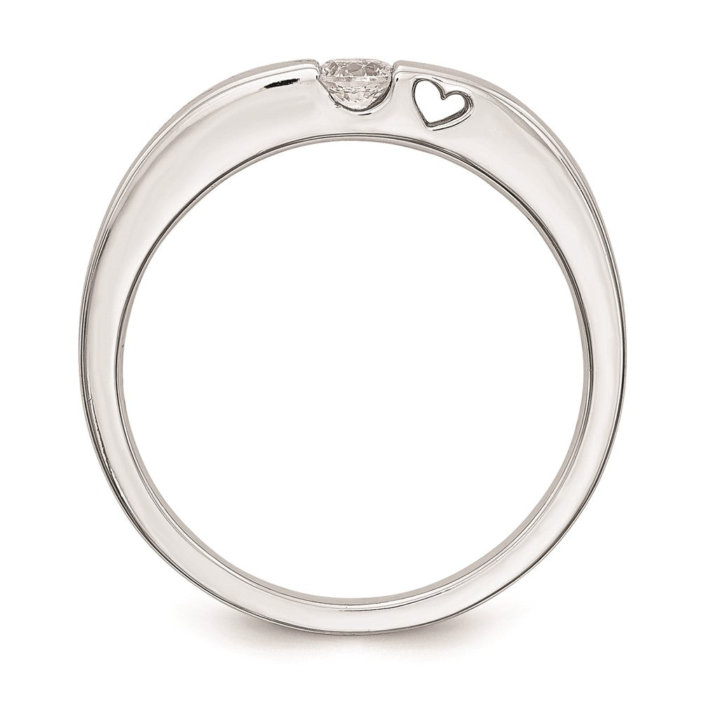 14K Weißgold Verlobungsring mit natürlichen Diamanten, rhodiniert, poliert