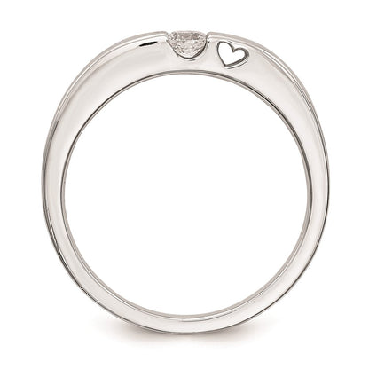 14K Weißgold Verlobungsring mit natürlichen Diamanten, rhodiniert, poliert
